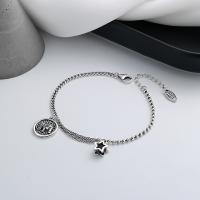 925 Sterling Silver Bracelet, for woman, silver color, Length:Approx 6.3 Inch, Sold By PC