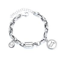925 Sterling Silver Bracelet with letter pattern & for woman silver color Length Approx 6.3 Inch Sold By PC