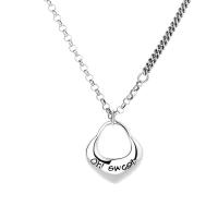 925 Sterling Silver Necklaces, with letter pattern & for woman, silver color, Length:Approx 15.74 Inch, Sold By PC