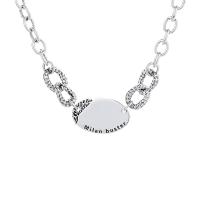 925 Sterling Silver Necklaces, for woman, silver color, Length:Approx 17.71 Inch, Sold By PC