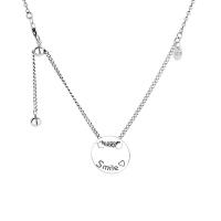 925 Sterling Silver Necklaces, with letter pattern & for woman, silver color, Length:Approx 17.71 Inch, Sold By PC