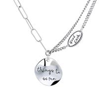 925 Sterling Silver Necklaces vintage & with letter pattern & for woman silver color Length Approx 15.74 Inch Sold By PC