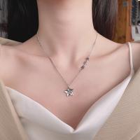 925 Sterling Silver Necklaces Star vintage & for woman black Length Approx 15.74 Inch Sold By PC