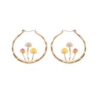 Brass Hoop Earring, for woman & with rhinestone, more colors for choice, nickel, lead & cadmium free, 38x36mm, Sold By Pair