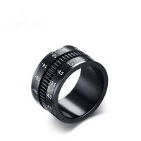 Stainless Steel Finger Ring 304 Stainless Steel Vacuum Ion Plating fashion jewelry & for man black 12mm Sold By PC