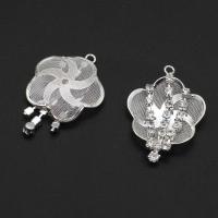 Fashion Iron Pendants, with rhinestone, silver color, 30mm, Sold By PC