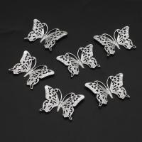 Jern Connector, Butterfly, sølv, 35x26mm, Solgt af PC
