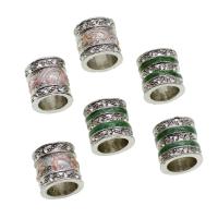 Zinc Alloy European Beads Column with rhinestone 13mm Sold By PC