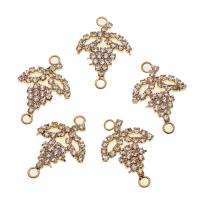 Iron Connectors, with rhinestone, golden, 30mm, Sold By PC