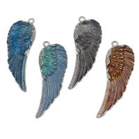 Wing Shaped Tibetan Style Pendants, Feather, enamel, more colors for choice, 56mm, Sold By PC