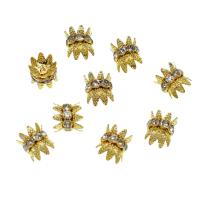 Rhinestone Tibetan Style Beads, DIY & with rhinestone, golden, Sold By PC