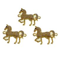Iron Connectors, Horse, with rhinestone, more colors for choice, 40mm, Sold By PC