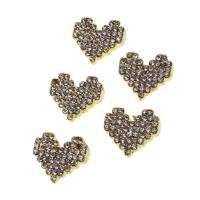 Zinc Alloy Connector Heart with rhinestone 17mm Sold By PC