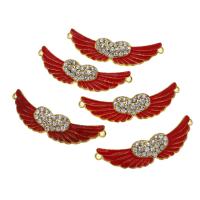 Zinc Alloy Connector Wing Shape enamel & with rhinestone 55mm Sold By PC
