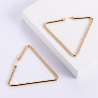 Stainless Steel Hoop Earring 304 Stainless Steel Triangle 18K gold plated fashion jewelry & for woman golden Sold By Pair