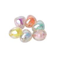 collier en perle acrylique , coeur, Placage de couleur AB, dégradé de couleur & DIY, multicolore, 15x13x3mm, Environ 100PC/sac, Vendu par sac