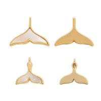 Brass Jewelry Pendants, with Shell, gold color plated, different styles for choice, golden, nickel, lead & cadmium free, 19.5x14.5mm,15x14.7mm, Sold By PC