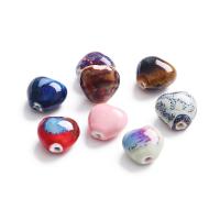 Glazirane porculanske perle, Porculan, Srce, možete DIY, više boja za izbor, 16x15mm, 10računala/Torba, Prodano By Torba