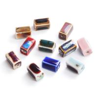 Glazed Porcelain Beads, Rectangle, DIY, more colors for choice, 13x8mm, 10PCs/Bag, Sold By Bag