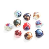 Glazirane porculanske perle, Porculan, Srce, možete DIY, više boja za izbor, 12x11mm, 10računala/Torba, Prodano By Torba