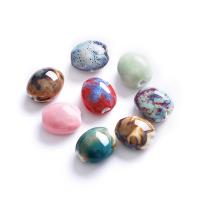Glazirane porculanske perle, Porculan, možete DIY, više boja za izbor, 21x18mm, 5računala/Torba, Prodano By Torba