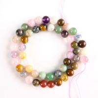 Mischedelstein Perlen, Multi - Edelstein, rund, poliert, DIY & verschiedene Größen vorhanden, gemischte Farben, 6-10mm, verkauft per ca. 14.96 ZollInch Strang