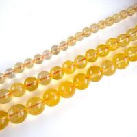 Naturlig Citrin pärlor, Rund, polerad, DIY & olika storlek för val, gul, 6-12mm, Såld Per Ca 14.96 inch Strand