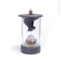 Backflow Incense Burner, Acrylic, 7 LED mood light, 215x135x130mm, Sold By PC