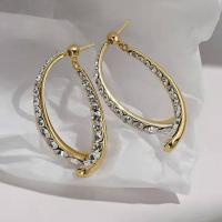 Cubic Zirconia Micro Pave Brass Earring Geometrical Pattern plated micro pave cubic zirconia & for woman nickel lead & cadmium free Sold By Pair