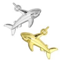 Brass Jewelry Pendants, Shark, plated, more colors for choice, 20x13x7mm, Hole:Approx 3.5mm, Sold By PC