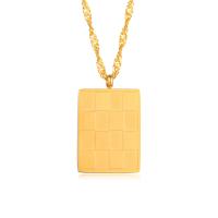Stainless Steel Jewelry Necklace, 304 Stainless Steel, Square, Vacuum Ion Plating, fashion jewelry & for woman, golden, 20x15mm, Length:Approx 16.3-18.3 Inch, Sold By PC
