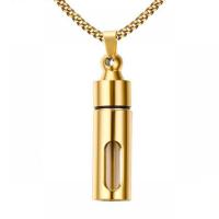 304 Edelstahl Parfüm-Flasche-Halskette, Modeschmuck & für den Menschen, keine, 48x12.60mm, Länge:ca. 23.62 ZollInch, verkauft von PC
