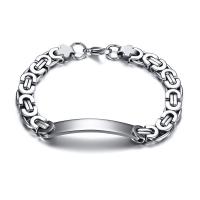 Stainless Steel Jewelry Bracelet, 304 Stainless Steel, polished, Unisex, original color, 11mm, Length:Approx 8.66 Inch, Sold By PC