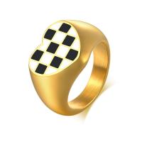 Ring Finger ze stali nierdzewnej, Stal nierdzewna 304, różnej wielkości do wyboru & dla kobiety & naklejka epoksydowa, złoty, 13mm, sprzedane przez PC