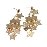Iron Drop Earring for woman rose gold color 60mm Sold By PC