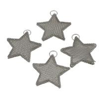 Moda wisiorki żelaza, żelazo, Gwiazdka, srebro, 48mm, sprzedane przez PC