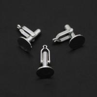 Cufflinks Findings, Tibetan Style, silver color, 24mm, Sold By PC