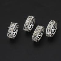 Tibetan Style Snap Fastener, for woman & with rhinestone, silver color, 26mm, Sold By PC