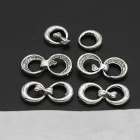 Tibetan Style Interlocking Clasp, silver color, 27mm, Sold By Set