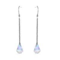 Crystal Earrings 925 Sterling Silver with Austrian Crystal for woman mixed colors Sold By Pair