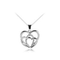 Zinc Alloy Jewelry Necklace with 1.97 extender chain Heart polished fashion jewelry & for woman & with rhinestone original color Length 17.72 cm Sold By PC