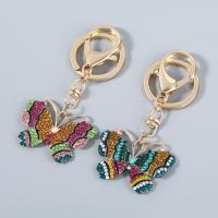 Tibetan Style Key Clasp, Butterfly, fashion jewelry & for woman & with rhinestone, more colors for choice, 95x47mm, Sold By PC
