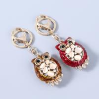 Tibetan Style Key Clasp, with Resin, Owl, fashion jewelry & for woman & enamel, more colors for choice, 116x40mm, Sold By PC