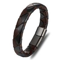 Bracelets cordon PU, cuir PU, avec Acier inoxydable 304, bijoux de mode, plus de couleurs à choisir, Vendu par PC