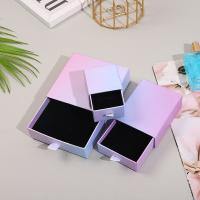 Jewelry Gift Box, Paper, with Sponge, Square, gradient color & different size for choice, purple, Sold By PC