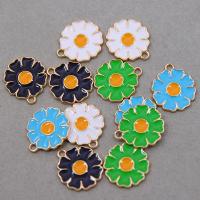 Tibetan Style Enamel Pendants, Flower, gold color plated, Unisex, more colors for choice, nickel, lead & cadmium free, 18x15x2mm, Approx 50PCs/Bag, Sold By Bag