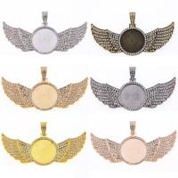 Tibetan Style Pendant Cabochon Setting, Wing Shape, plated, with rhinestone, more colors for choice, nickel, lead & cadmium free, 106x56mm, Approx 50PCs/Bag, Sold By Bag