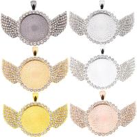 Zinc Alloy Pendant Cabochon Setting Wing Shape plated with rhinestone nickel lead & cadmium free Sold By PC