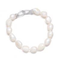 Sötvatten odlade Pearl Bracelet, Freshwater Pearl, för kvinna, vit, 9-10mm, Längd Ca 7.48 inch, Säljs av PC