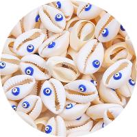 Natural Seashell Beads, Shell, DIY & evil eye pattern & enamel, more colors for choice, 16-22mm, 10PCs/Bag, Sold By Bag